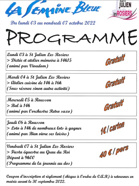 La semaine Bleue édition 2022